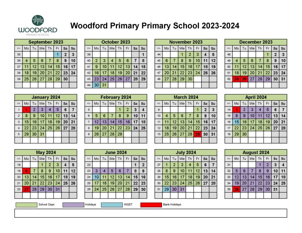 Term Dates Woodford Primary School
