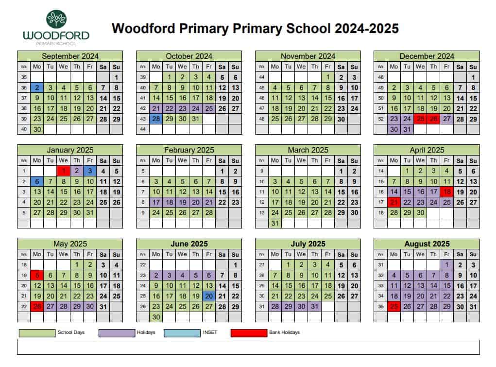 Term Dates Woodford Primary School
